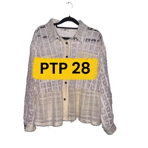 POL Textured Cream and Natural oversized Shacket - Picture 8 of 8